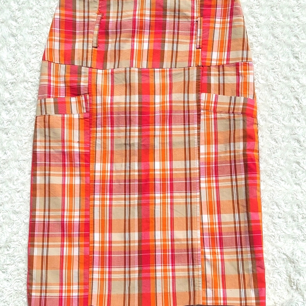 Plaid midi skirt